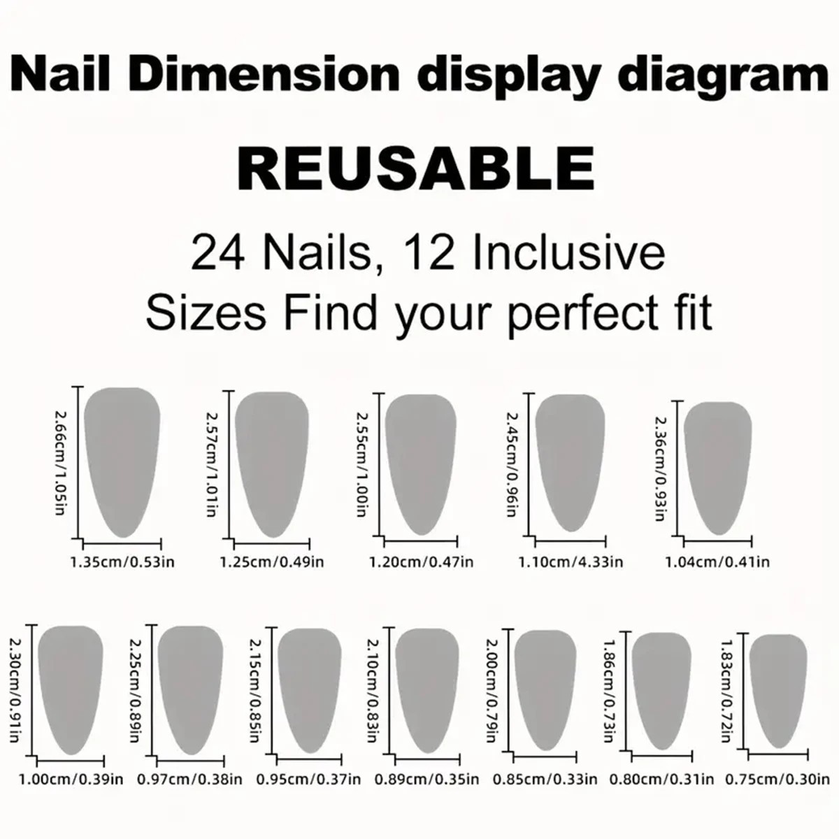 24PCS Extra Long Stiletto French Black Press On Nails Full Cover Fake Nails