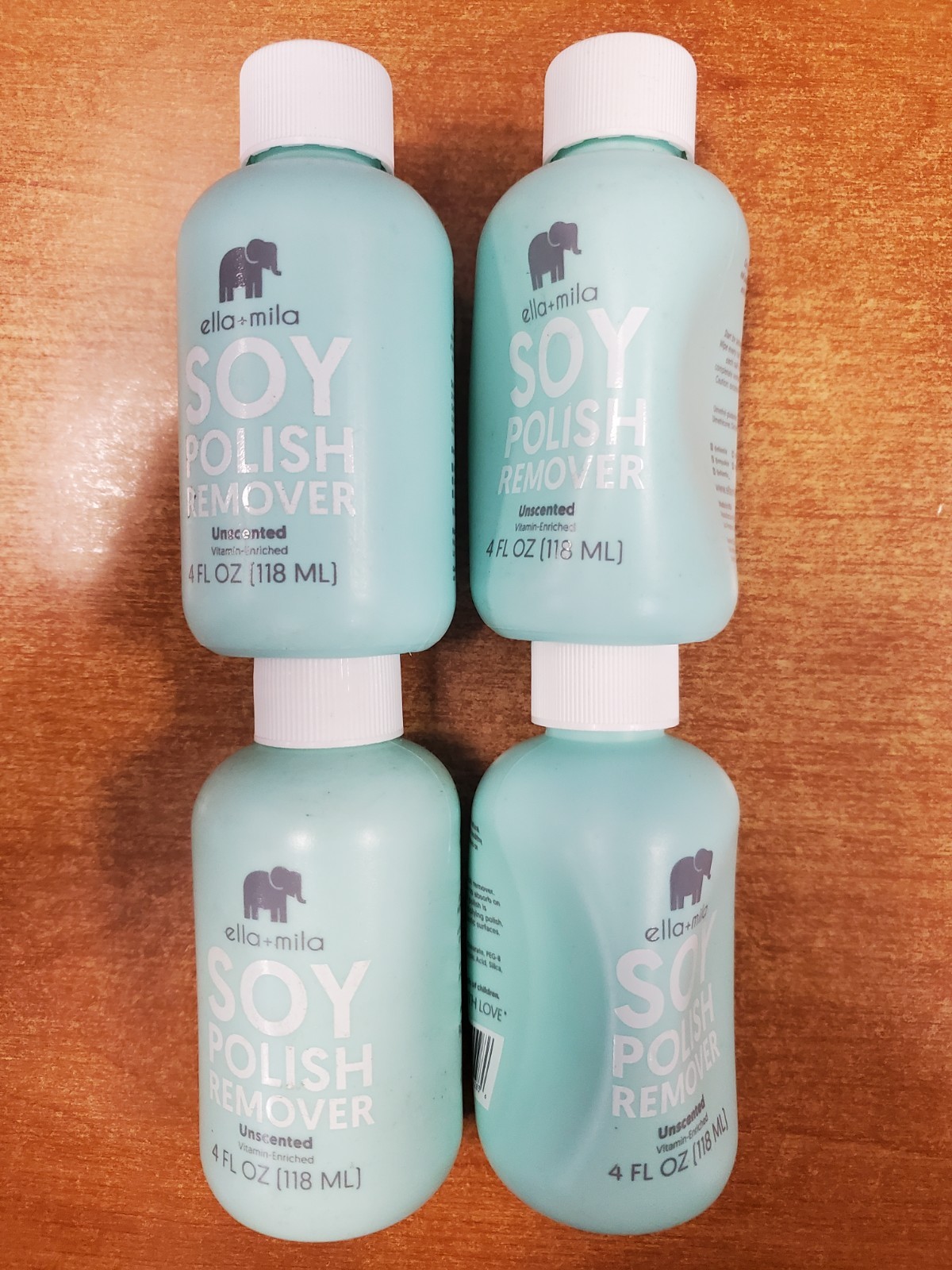 4 Pk: ella+mila Soy Nail Polish Remover Unscented 4 oz ea SHELFWEAR (2836) R3P2