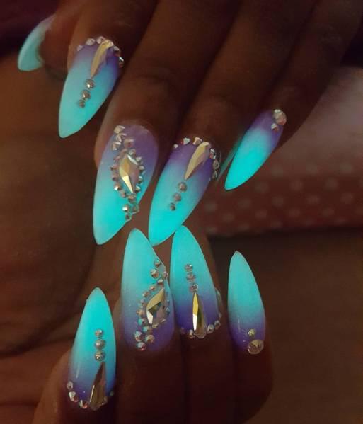 GLOW IN THE DARK POWDER LUMINESCENT ACRYLIC NAIL PAINTING NEON FLUORESCENT UK