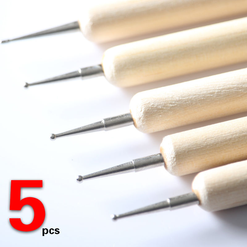 5 pcs 2 Way Nail Art DIY Design Dotting Drawing Painting Liner Dot Pen Tools Set