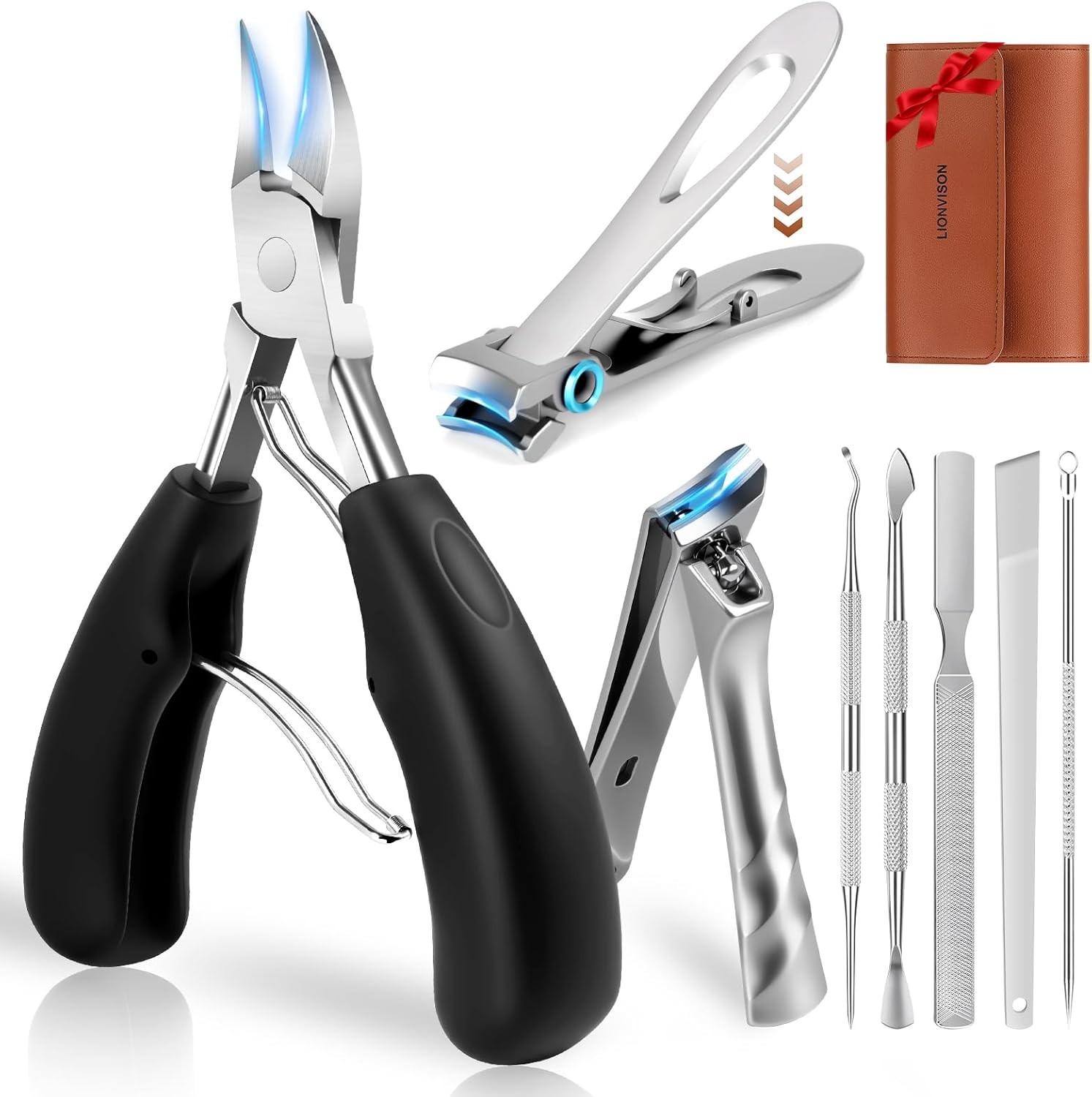Ingrown Toenail Removal Kit: 8 Pcs Professional Toenail Clippers for Thick