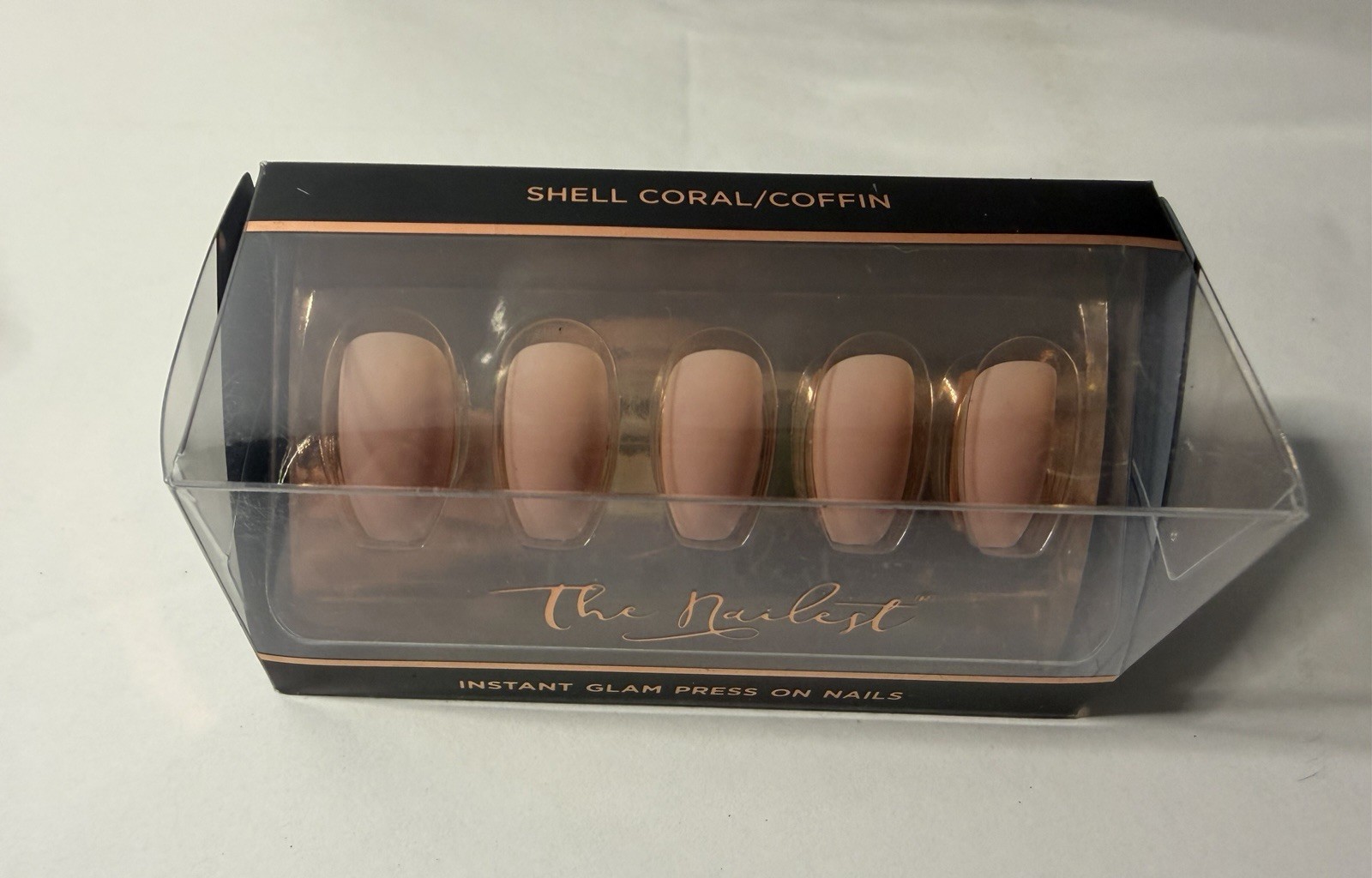 The Nailest Press On Nail Bundle –Pink, White & Shell Coral Coffin Sets + Case