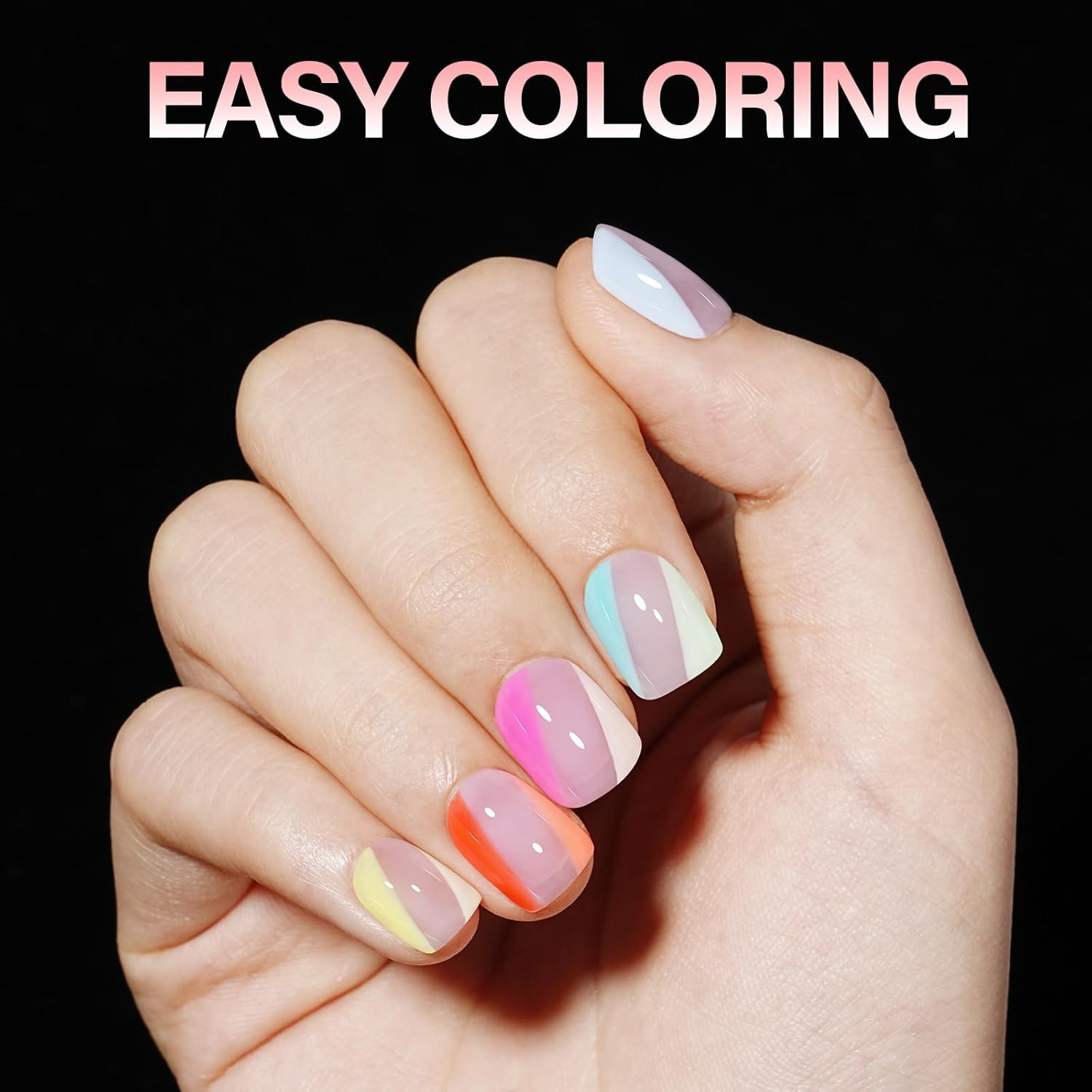 Extra Short Square Nail Tips Full Cover Clear Matte Press On False Nails 216 Pcs
