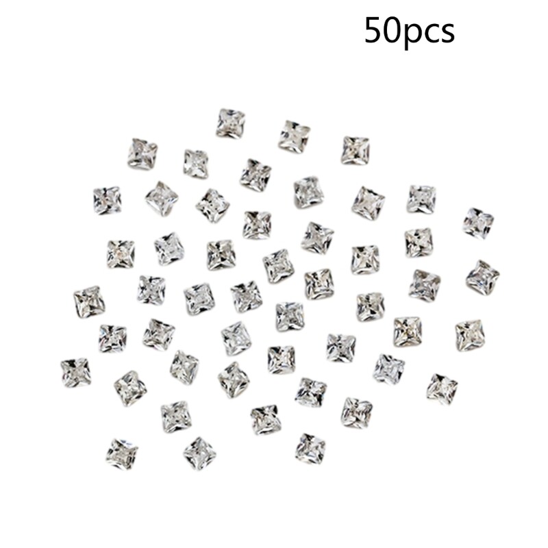 50pcs Square Pointed Bottom Rhinestones DIY Your Art with Sophistication