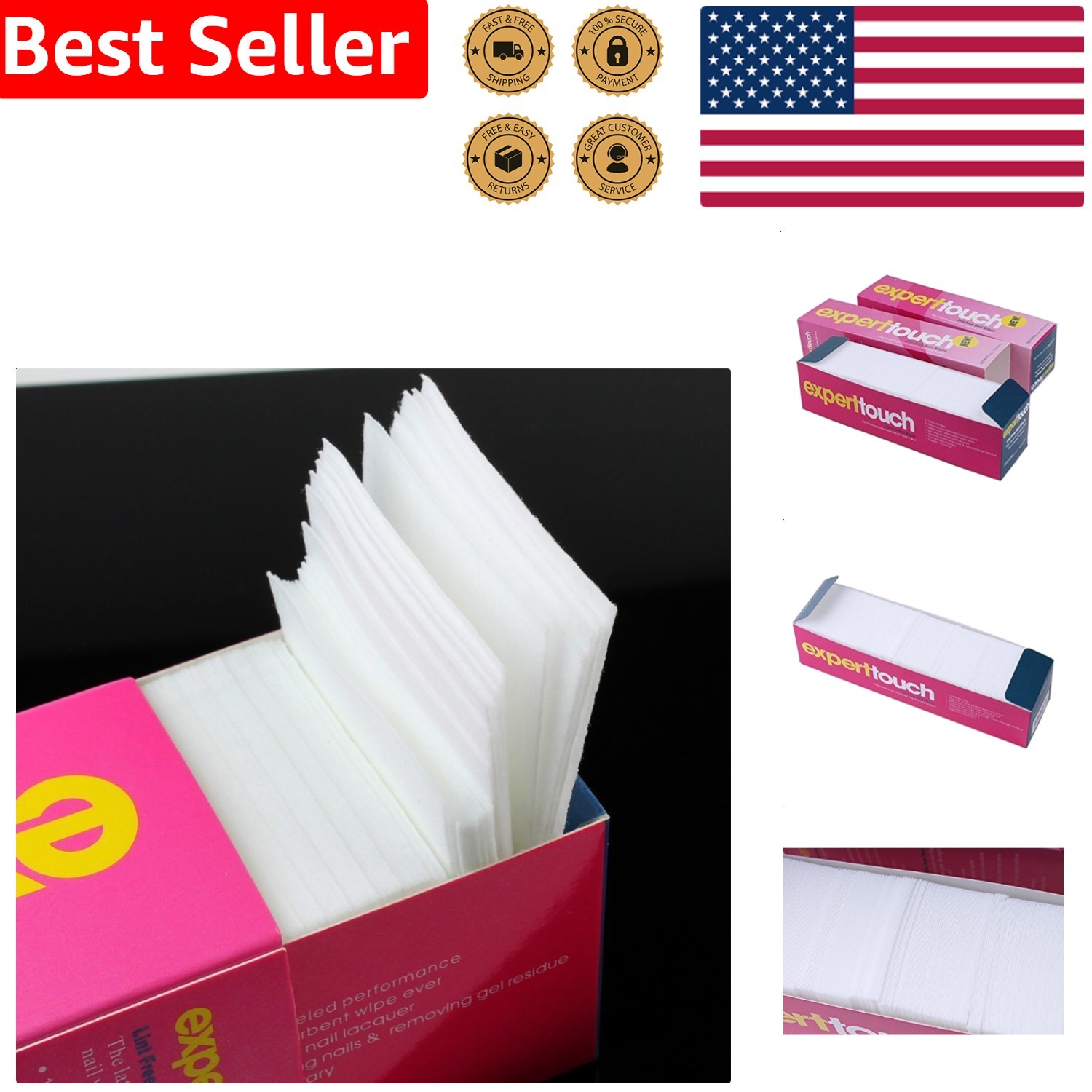 Cotton Pads Lint Free Nail Art Gel Polish Remover Pure Soft Prep Cleaner 325