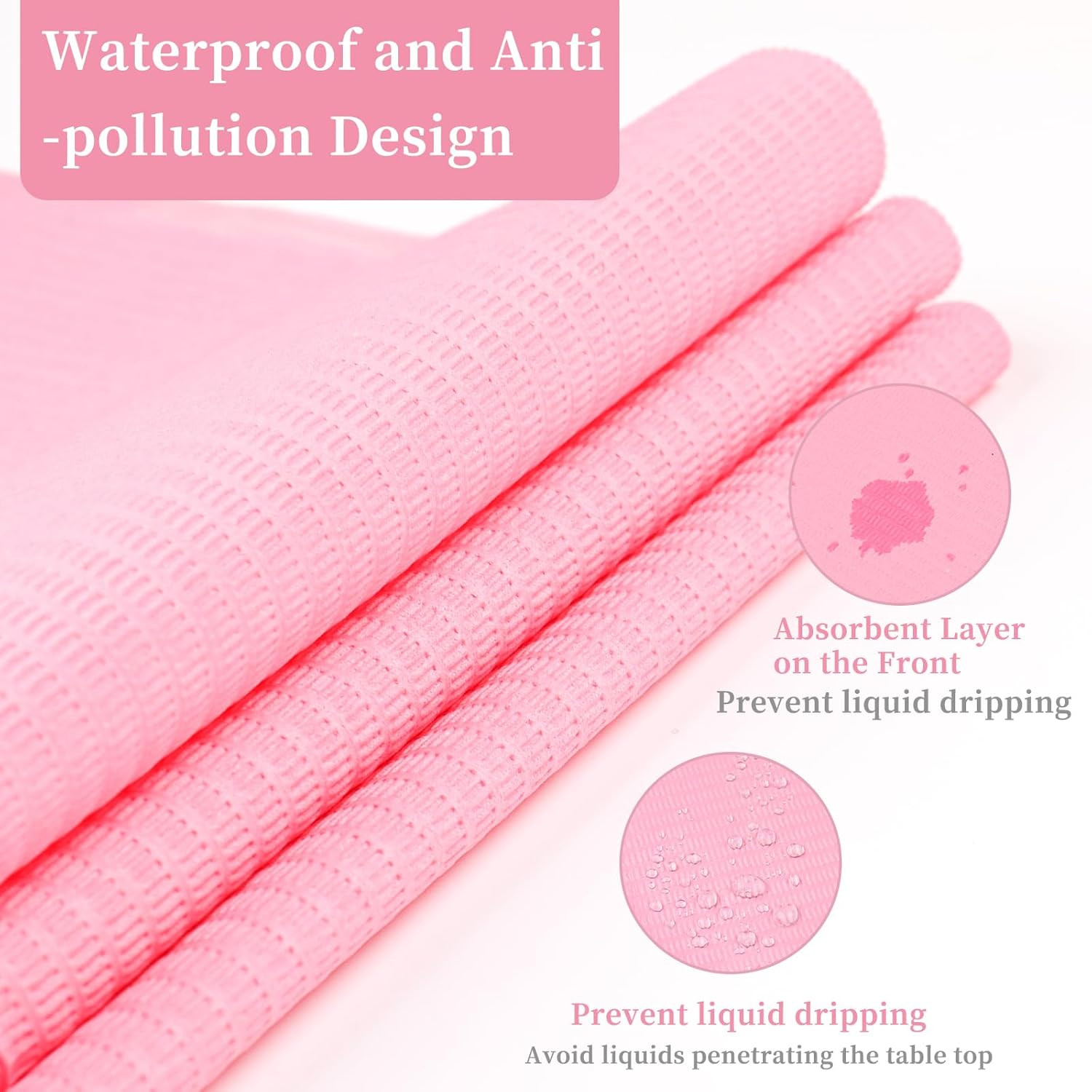 125PCS Disposable Nail Art Table Mat, Waterproof Nail Tips Art Table Towels Mat,
