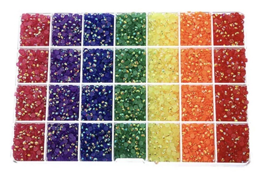 nail art rhinestones kit. Rainbow Jelly AB Rhinestones for DIY Crafts.