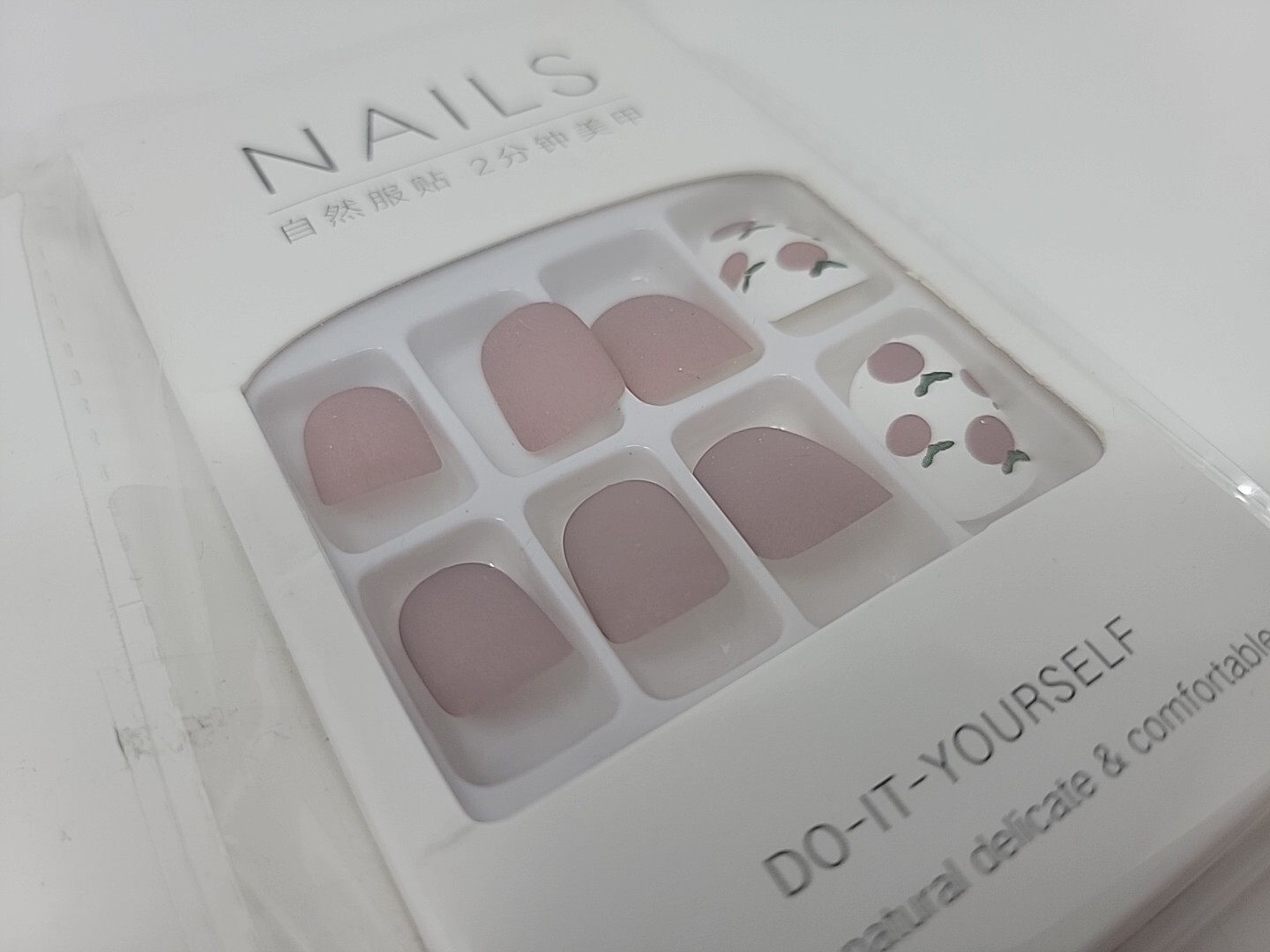 Sethexy Matte Short False Nails Pink Square Juicy Peach Frested Cute Style 24Pcs