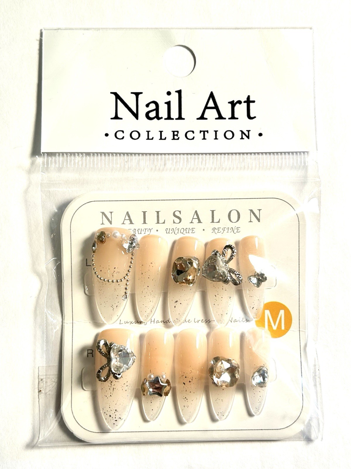 Custom Nail Art Acrylic Handmade Press On Nails Sz M w/ FREE Prep Kit poj NEW!