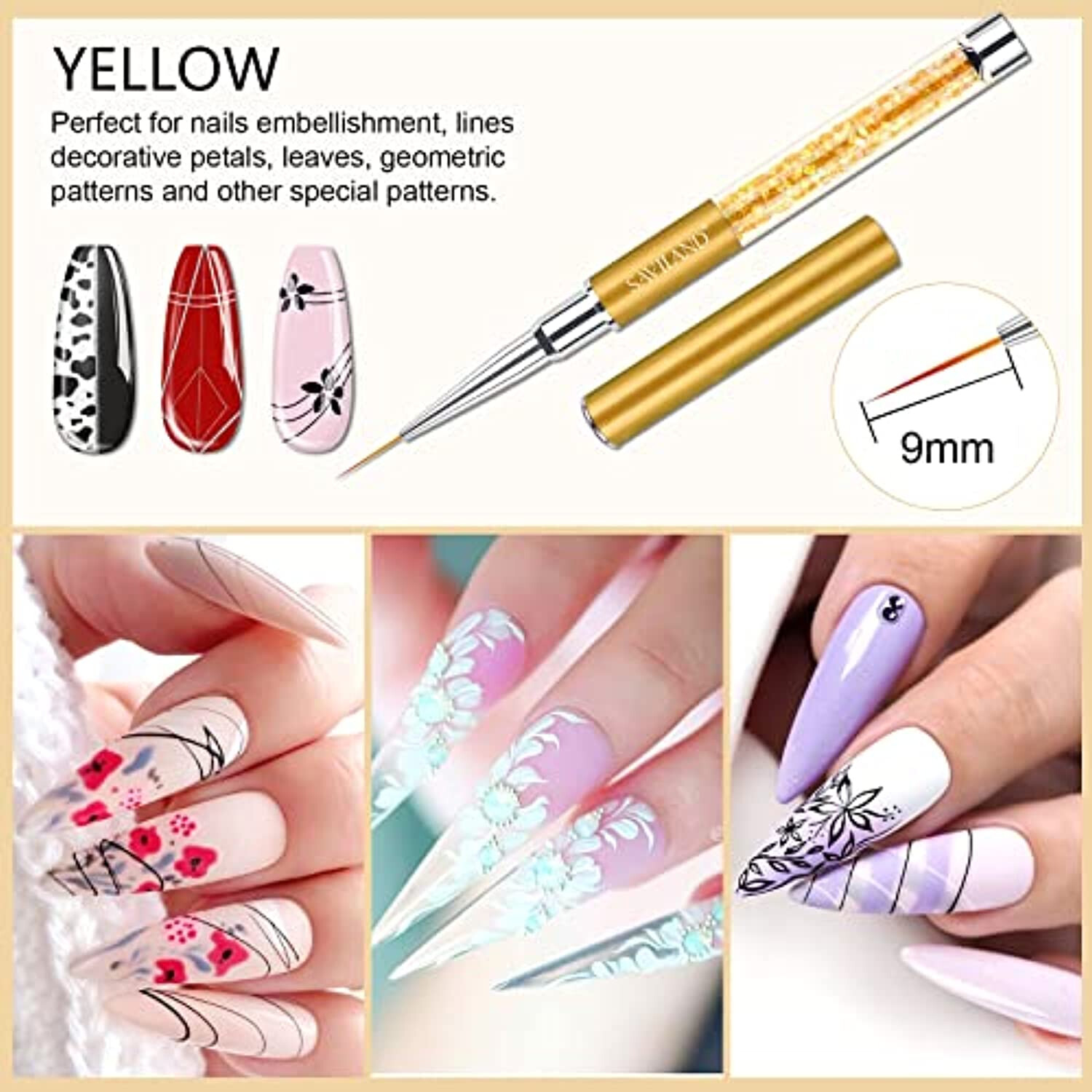 Nail Art Liner Brushes Set – 5pcs Nail Gel Polish Painting Nail Design Brush