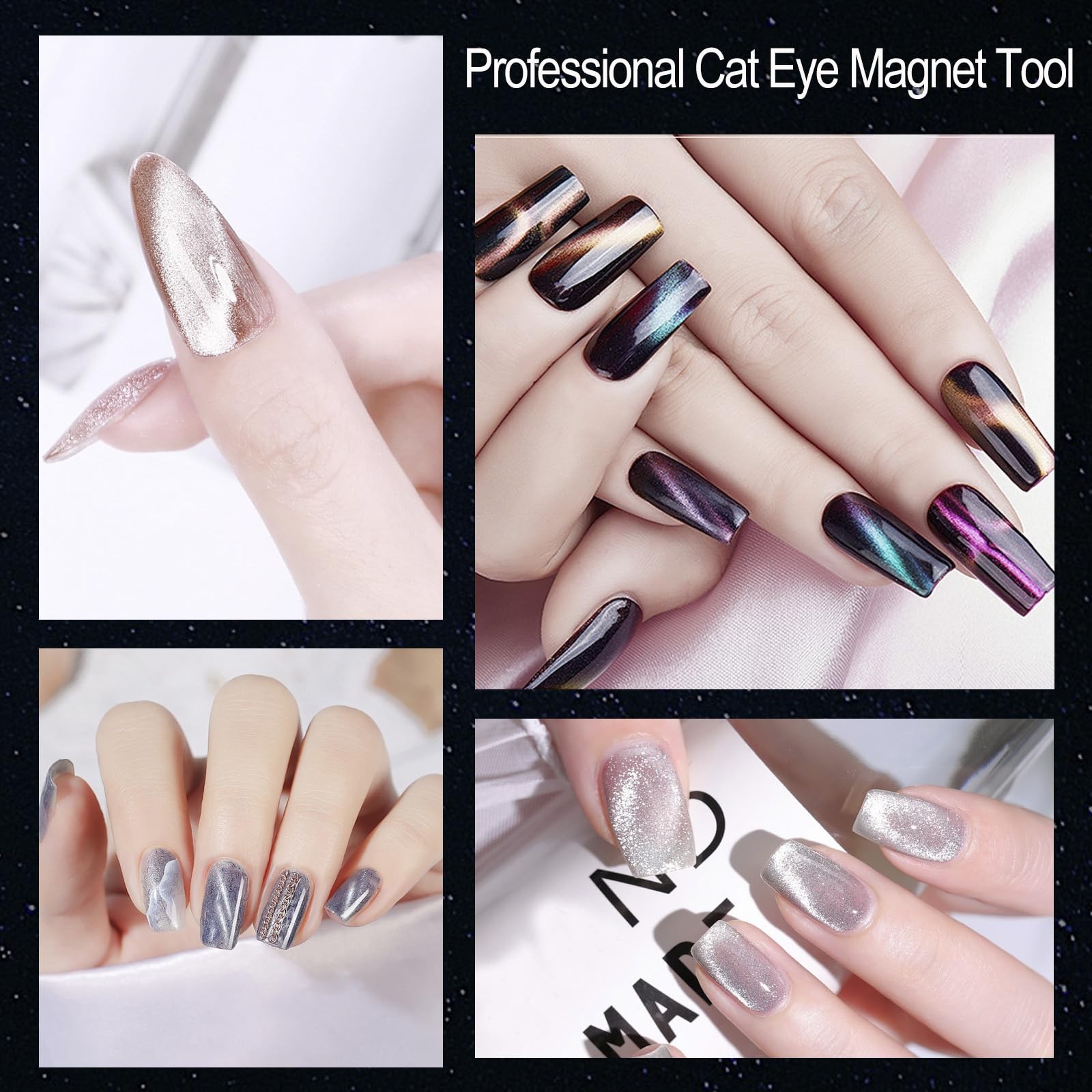 Cat Eye Magnet for Nails, 5.9inch Super Long Double-head Nail Polish Magnet P…