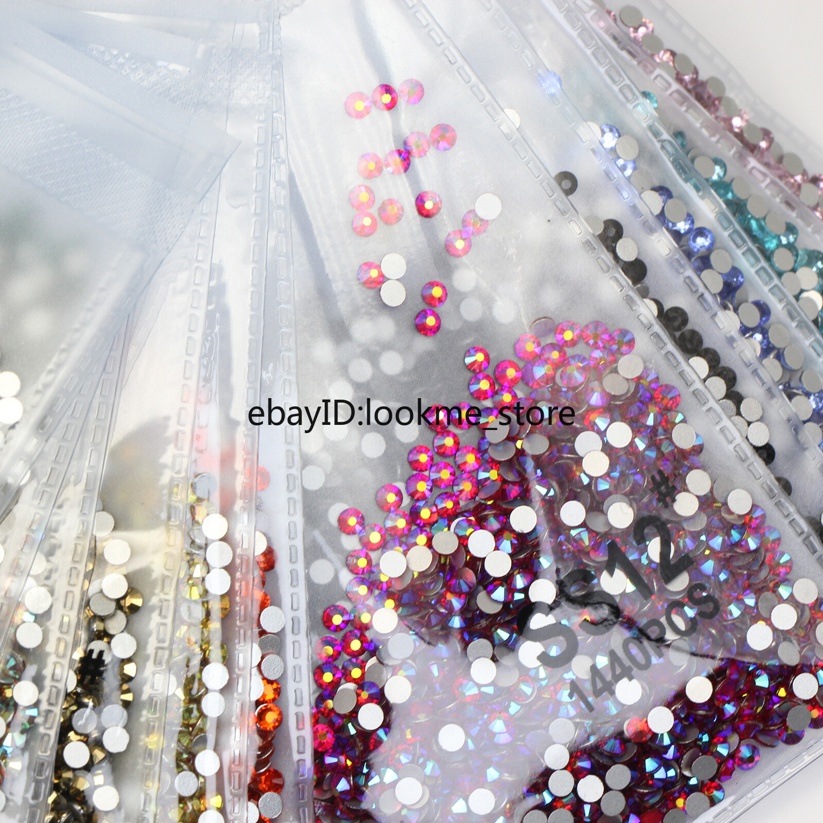 1440pcs 3mm (ss12) Crystal Glass Rhinestones Flatback Gems Nail Art Crafts Decor