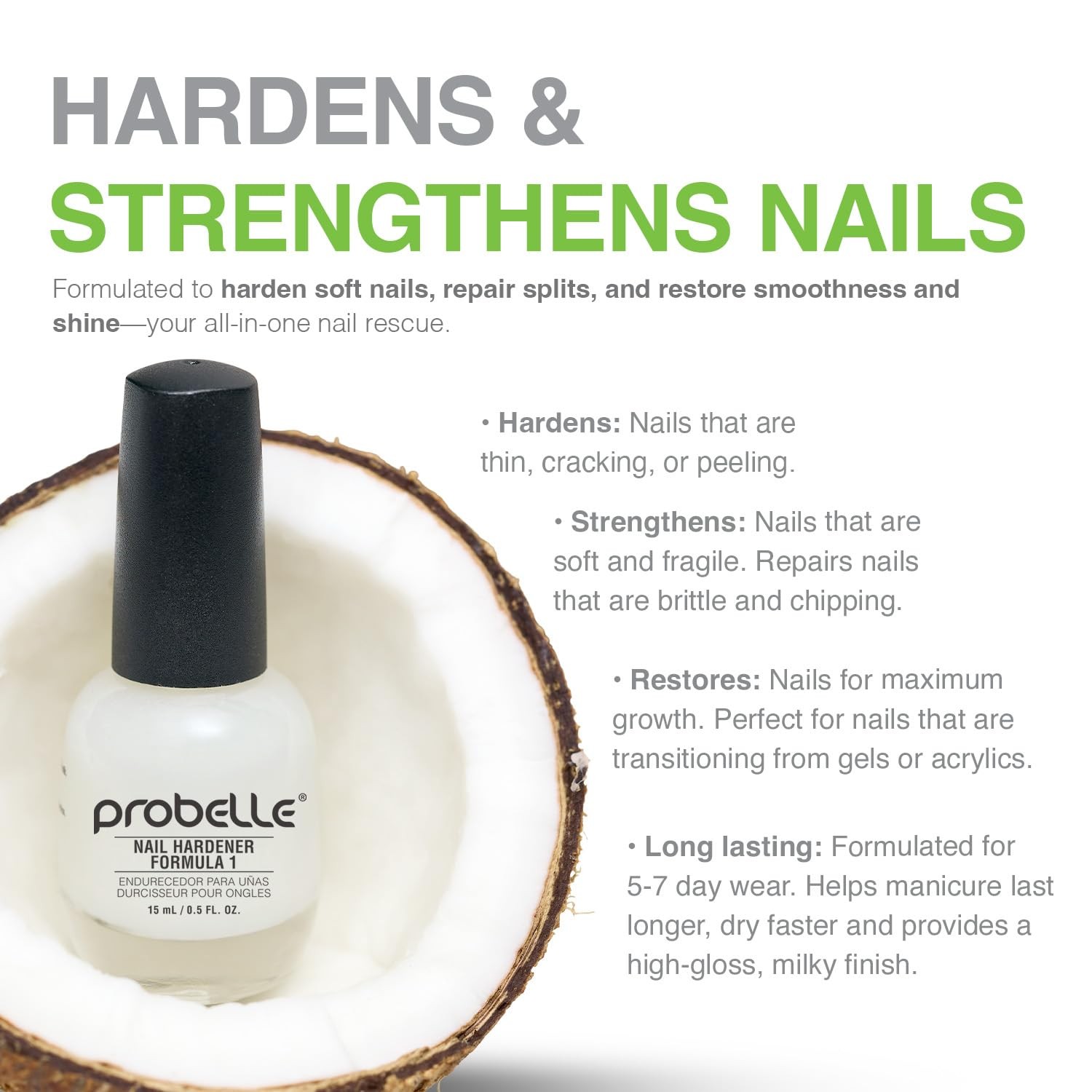 Probelle Nail Hardener Formula 1 – Repair 0.5 Fl Oz (Pack of 1), 1