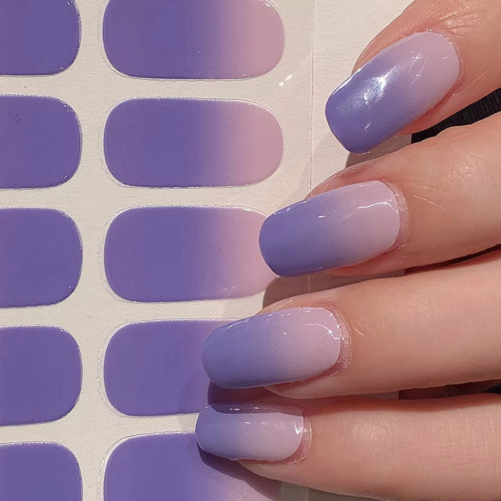 Semi-Cured Gel Nail Stickers Solid Color Nail Semi-Baked Tips Full Paste Nail De