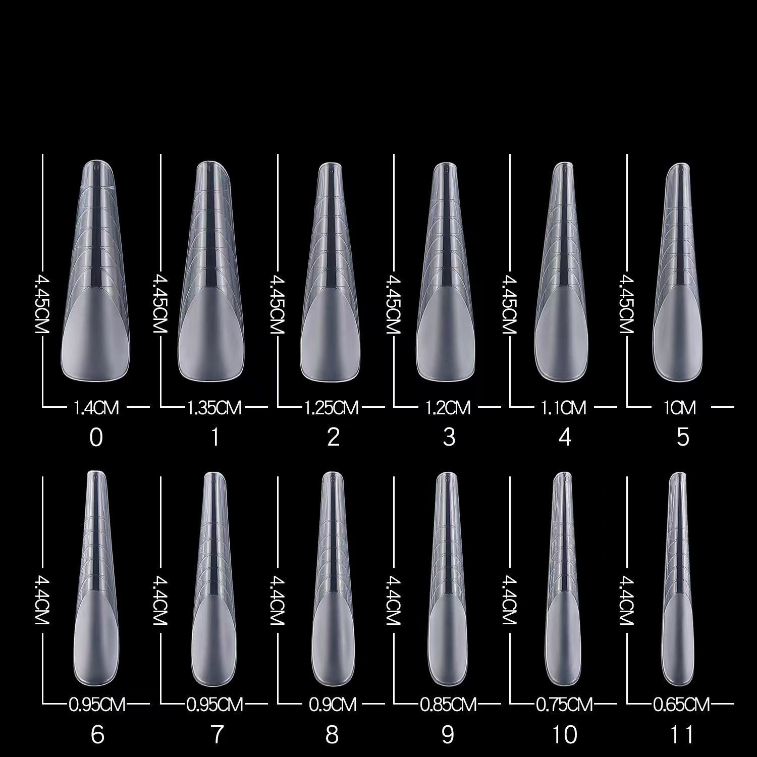 96Pcs/box Half Matte Nail Forms four Types Nail Molds Set Nail Extension Tips