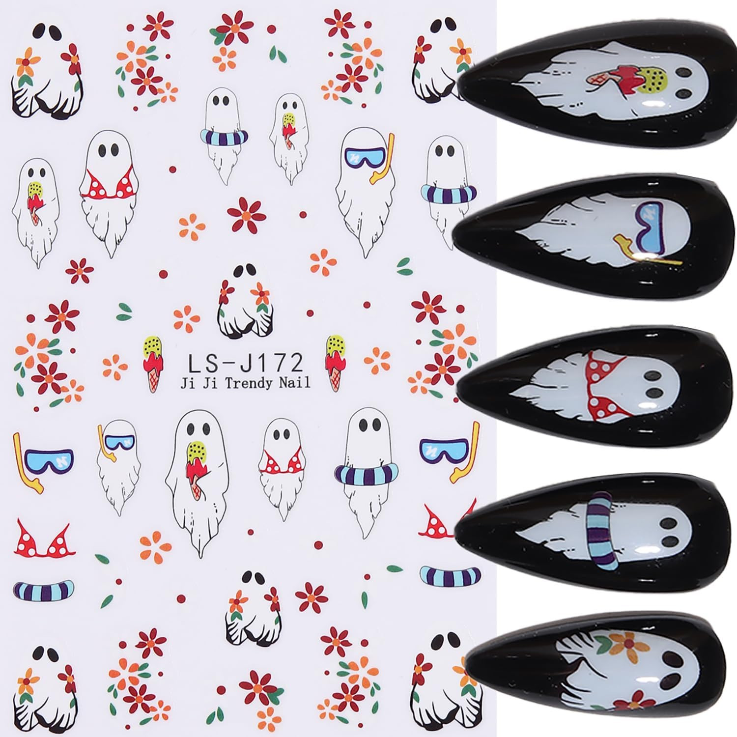 Pumpkins Nail Art Stickers Halloween Nail Decals Fall Nail Charms 7PCS Pumpkins