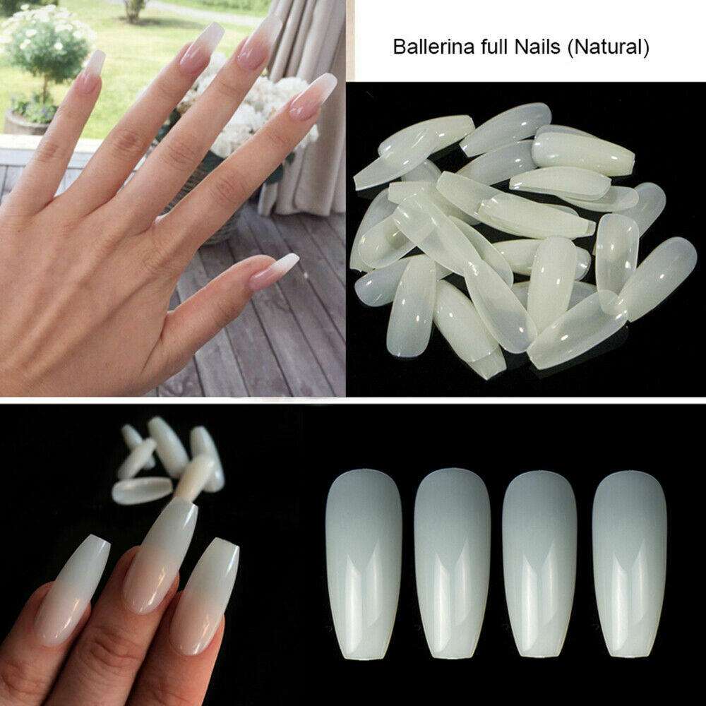 500pcs False Nails Display Tip Acrylic Ballerina Artificial Full Cover Fake Nail