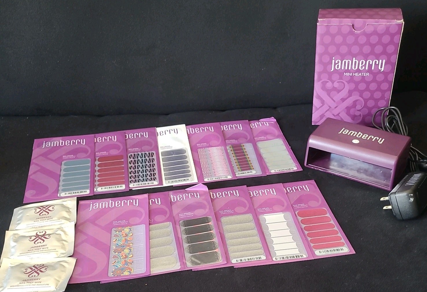 JamBerry Mini Heater And 13 Sets Of Nail Wraps Mixed Lot * READ*