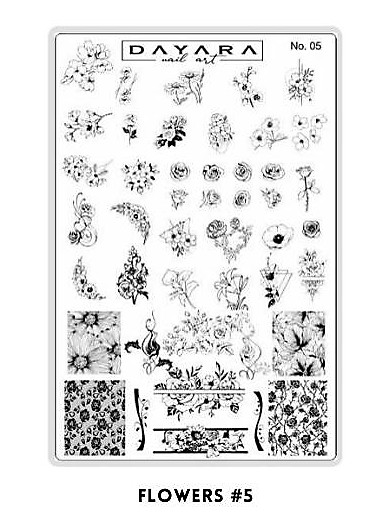 45 Flower designs DAYARA Stamping Plate For Stamped Nail Art Designs Stamp Tool