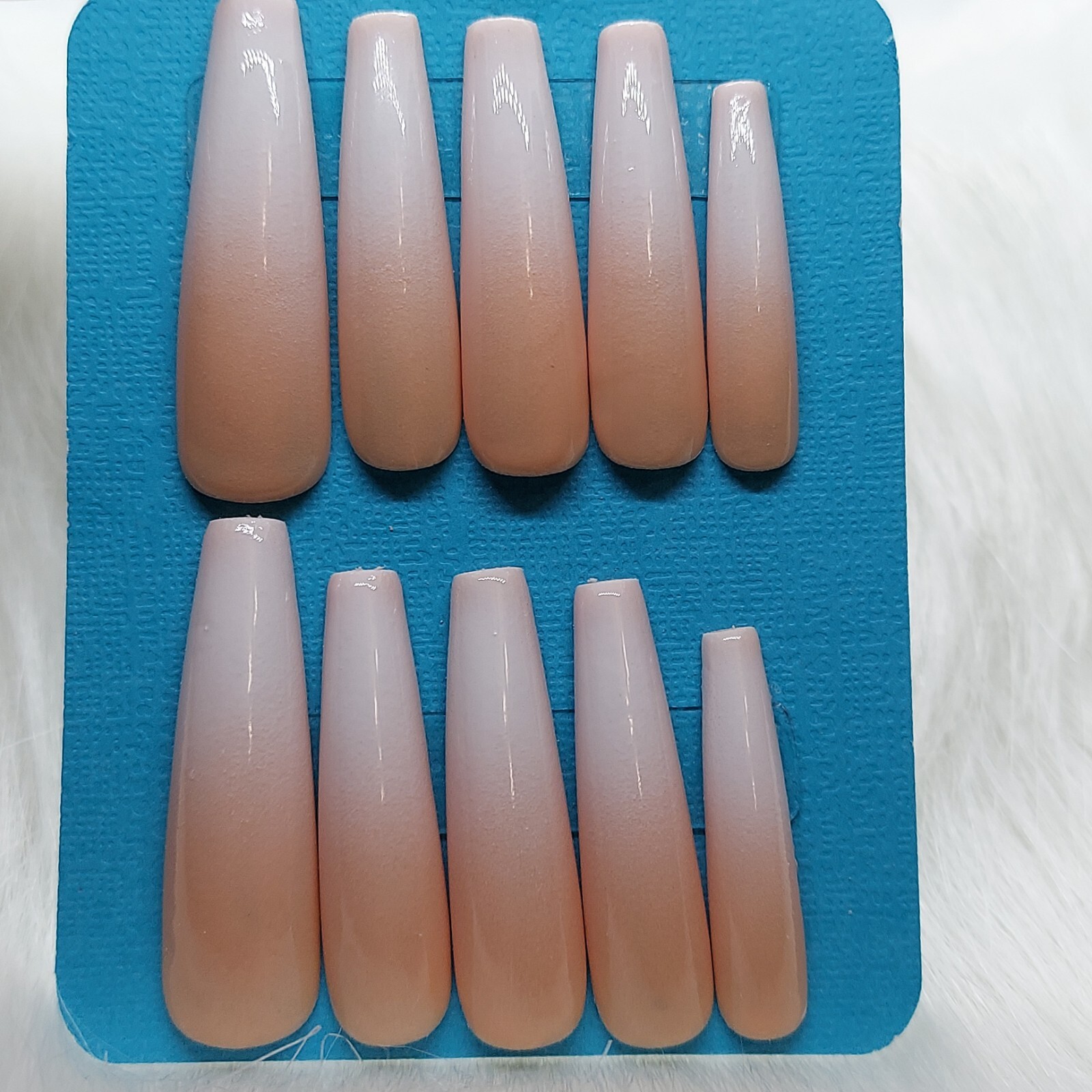 Babyboomer Nude White Ombre Two Tone Press on Nails Classic Nails