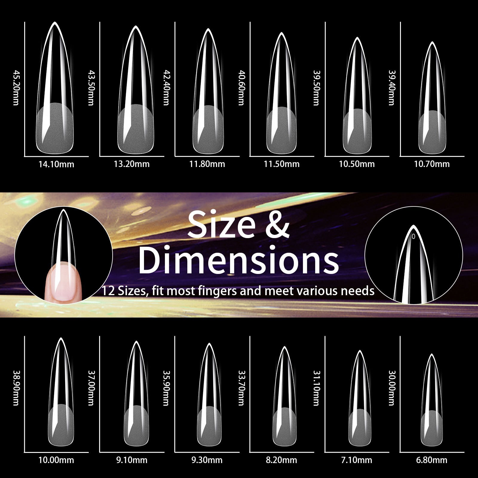 240 Pcs XXL Half Matte Extensions Nail Tips Square Coffin Soft Gel Tips Clear