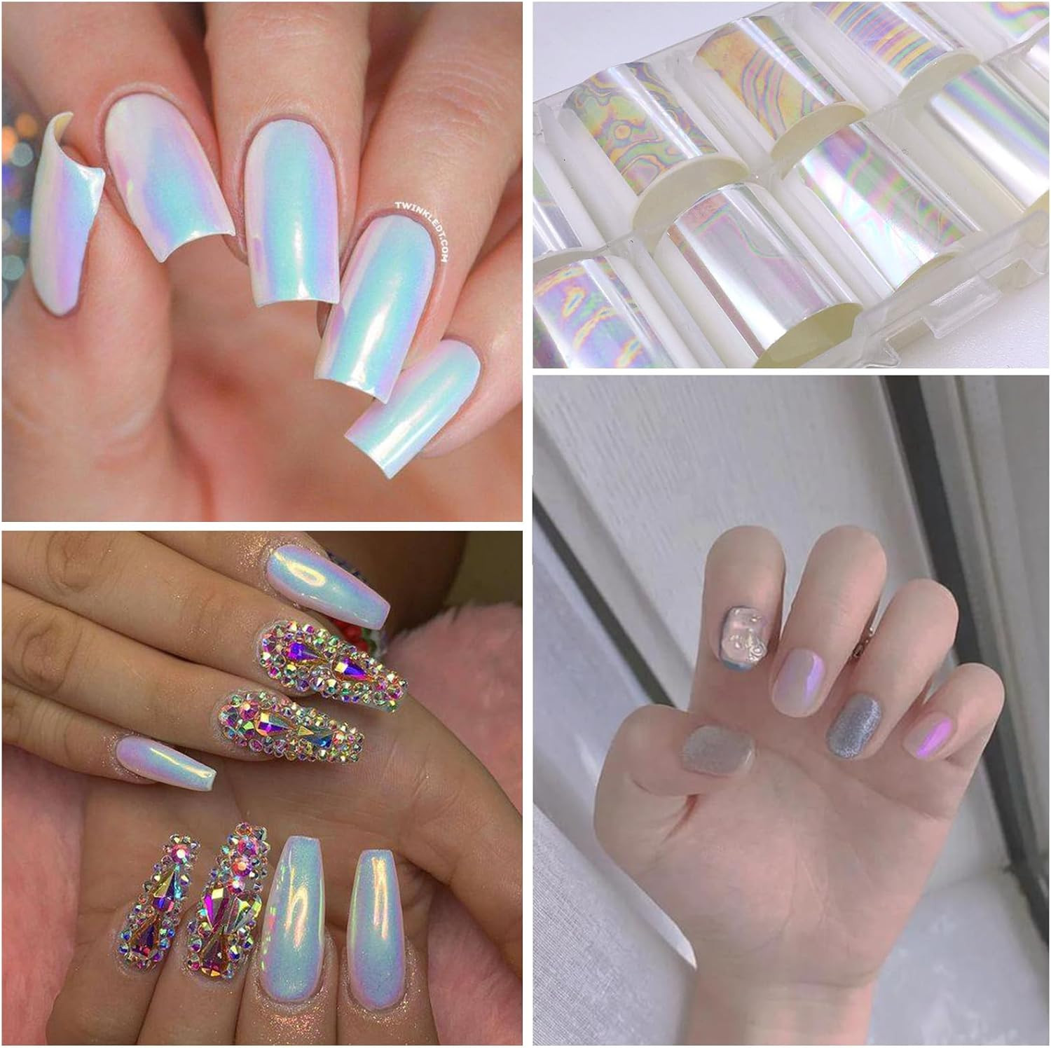 Aurora Nail Art Foil 20 Rolls Holographic Transfer Foil for Laser Designs