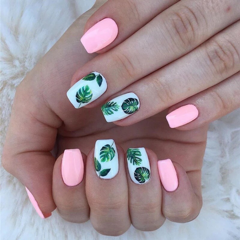 Nail Art Water Transfer Sticker Flower Leaves Butterfly Flamingo Bird Decals