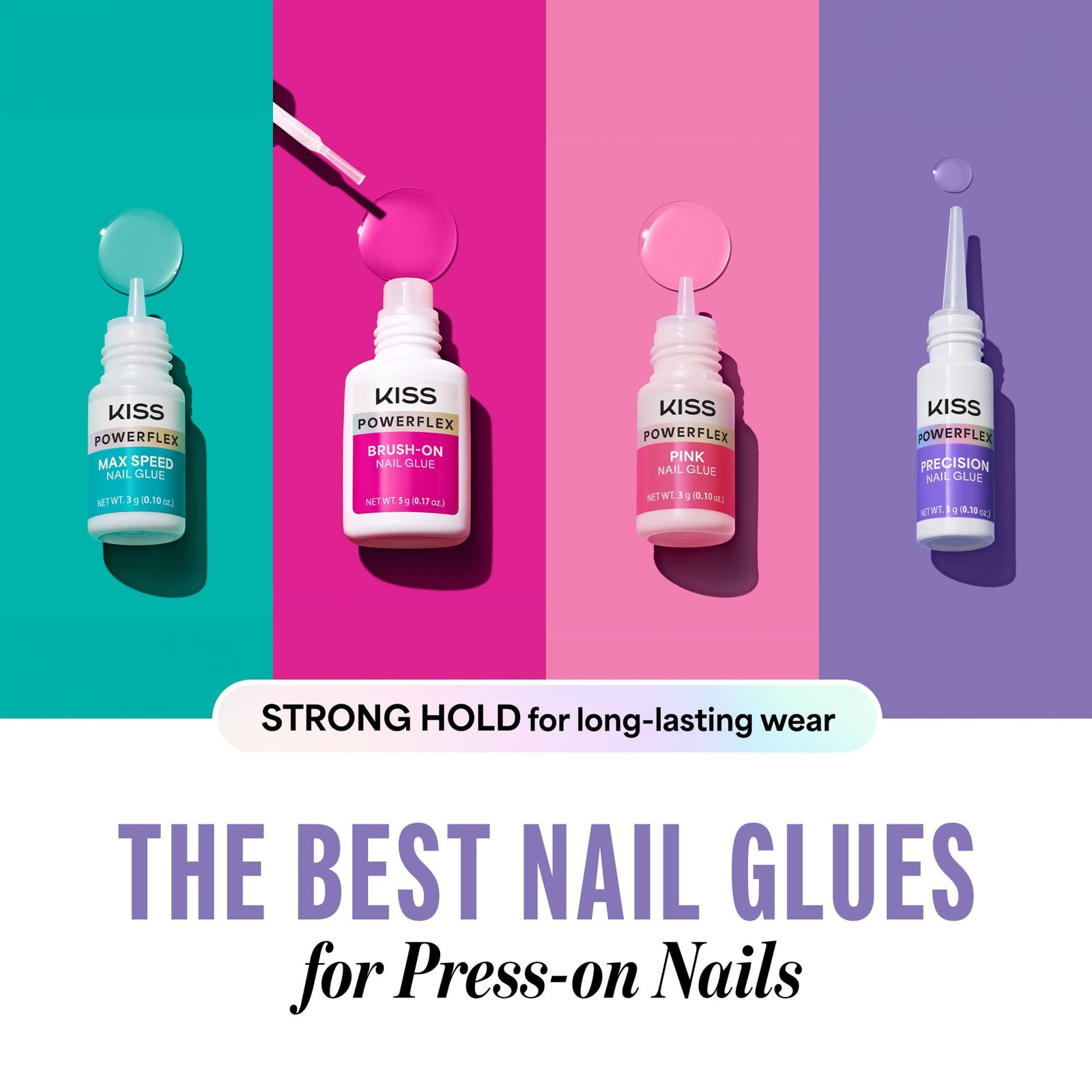 PowerFlex Precision Nail Glue for Press Ons, Kits, Tips & Wraps, 0.10 oz, Ult…