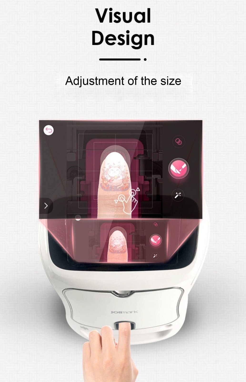 Touch Screen 3D Nail Printer Machine Mobile DIY Nail Art Printer With Gel Dryer