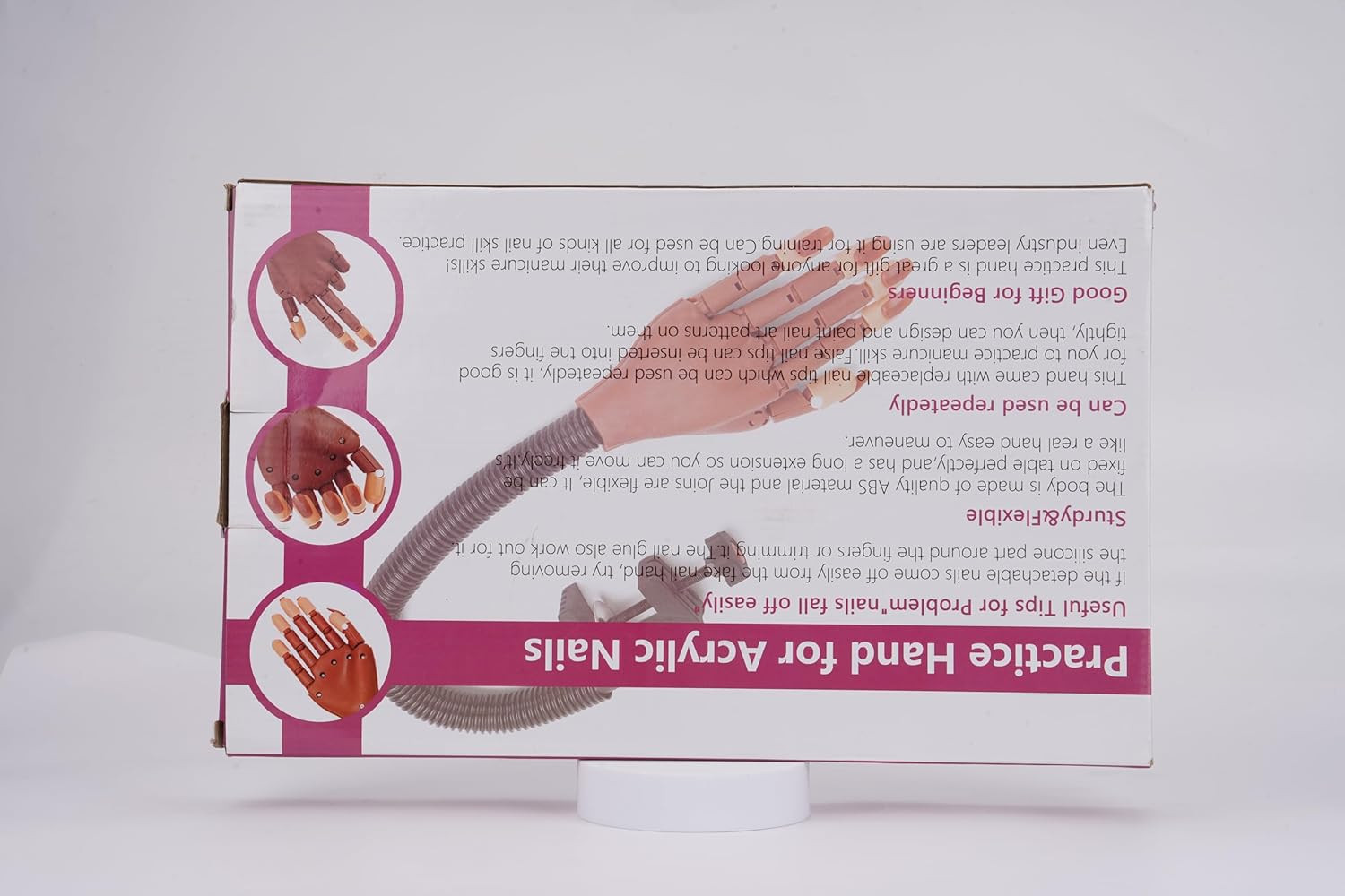 Practice Hand for Acrylic Nails,300 Pcs Nail Tips Flexible Training Ha