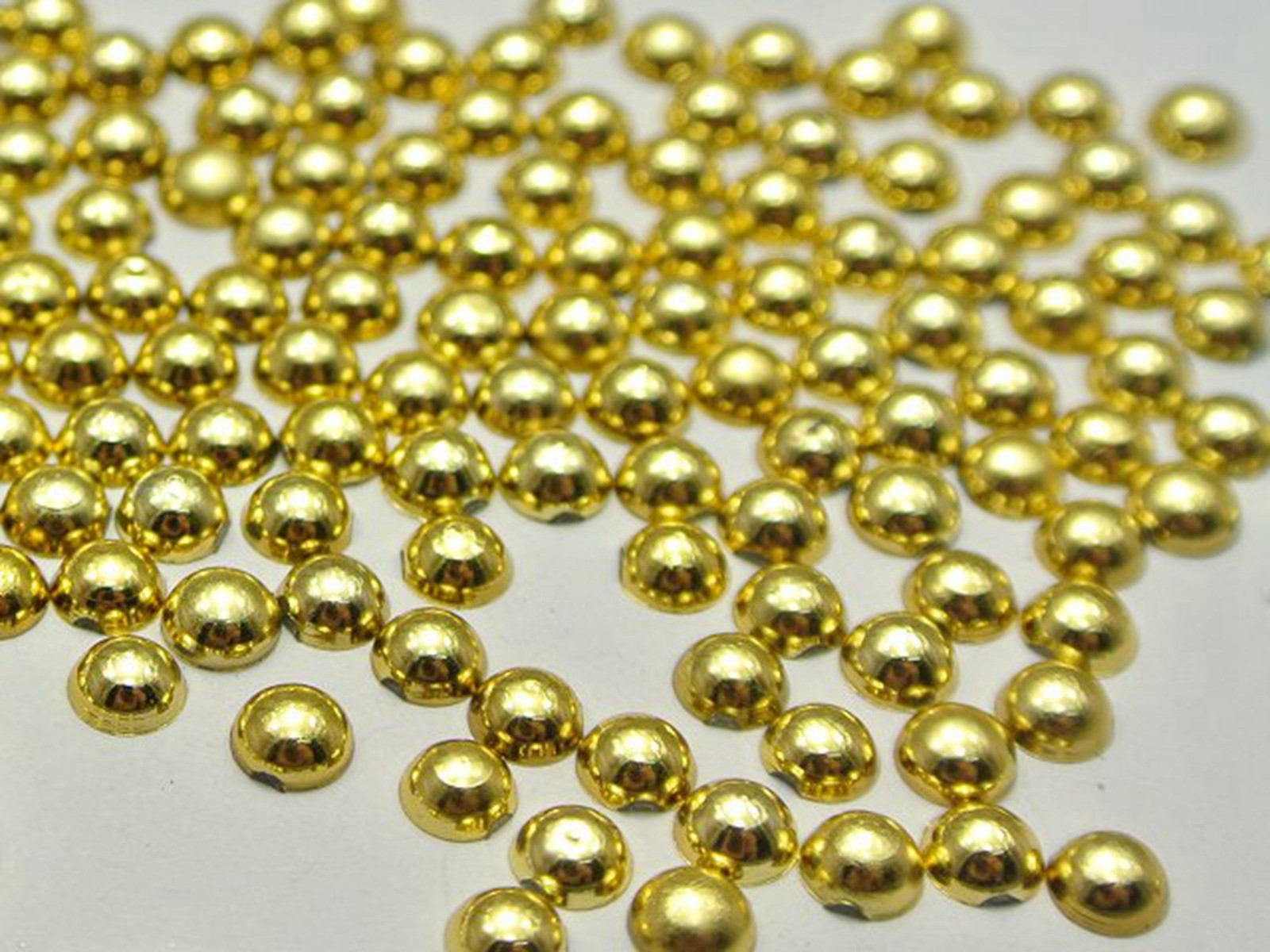 10000 Metallic Gold Flatback Round Tiny Half Pearl 2mm Scrapbook Nail Art