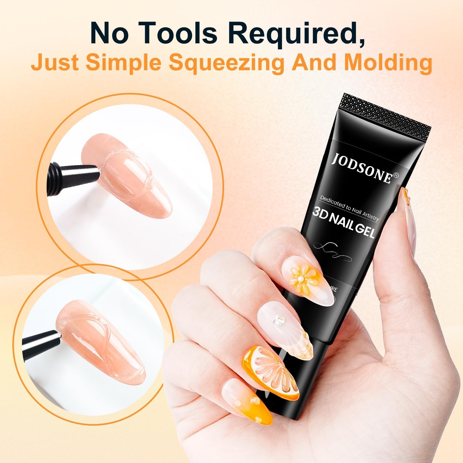 15g Crystal Clear No Wipe Gel for Effortless 3D Nail Designs & Texture Molding