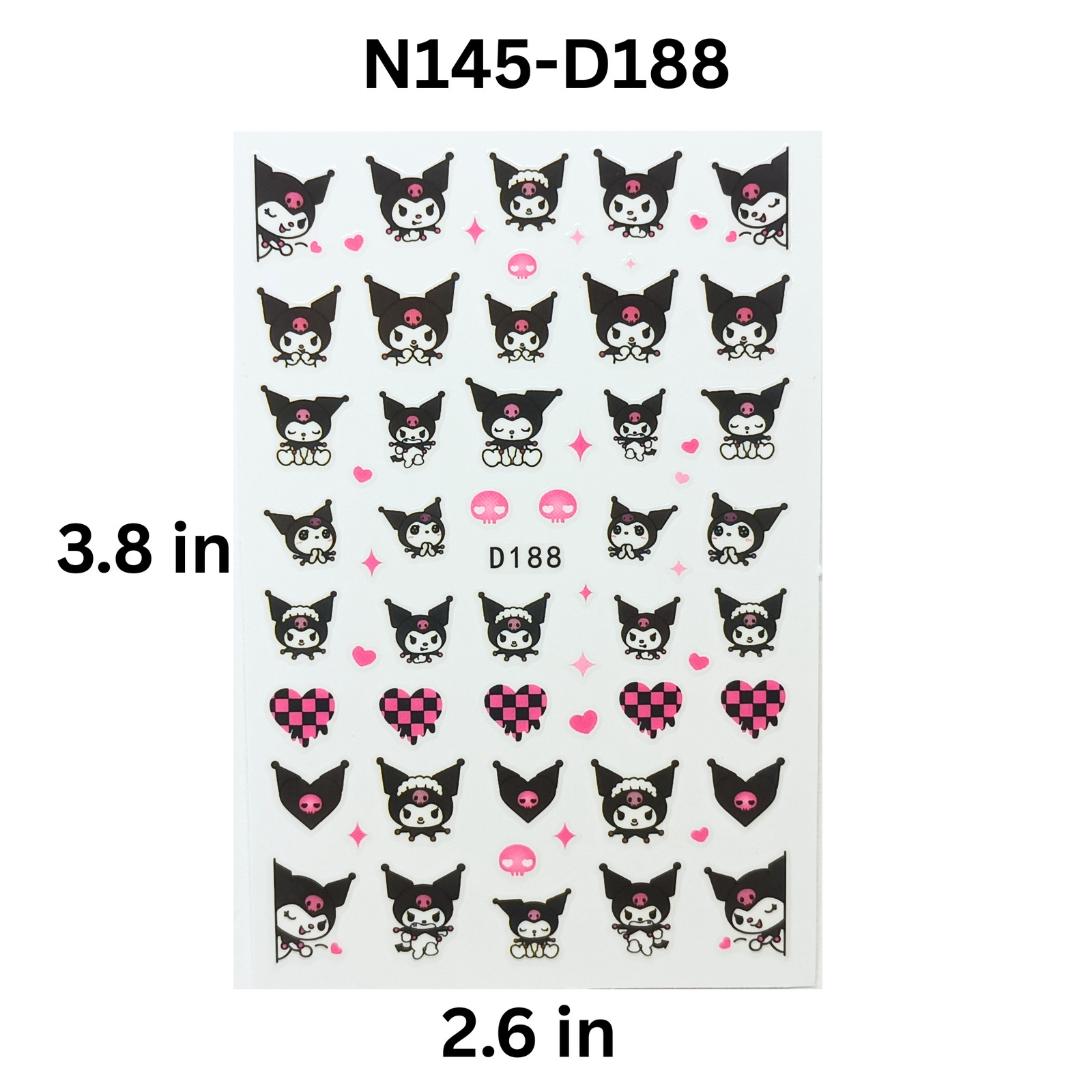 Kuromi Nail Decals – Cute Sanrio Cartoon Nail Art Accessories