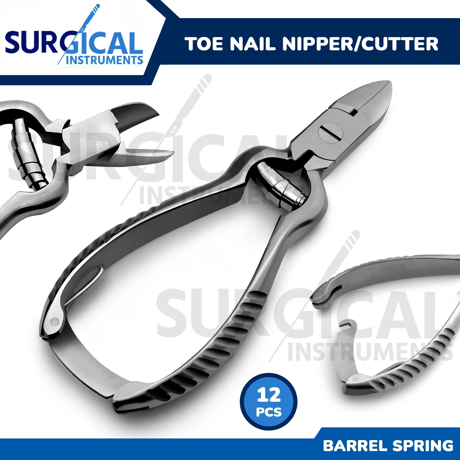 12 Pieces Toe Nail Nipper Clipper Cutter Stainless Steel Barrel Spring 5.5″