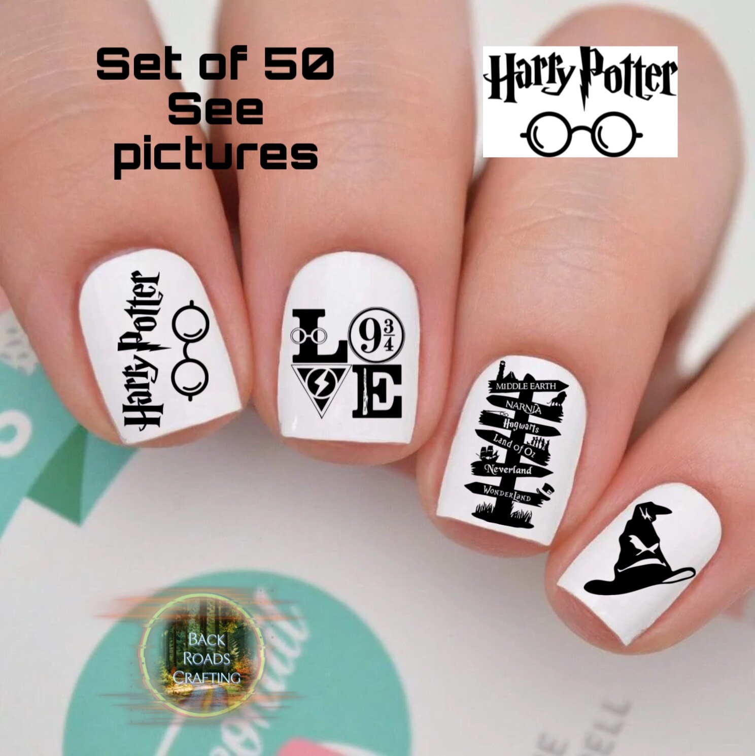 Harry Potter Waterslide Nail Art Decals Set Of 50 Instructions & Bonus