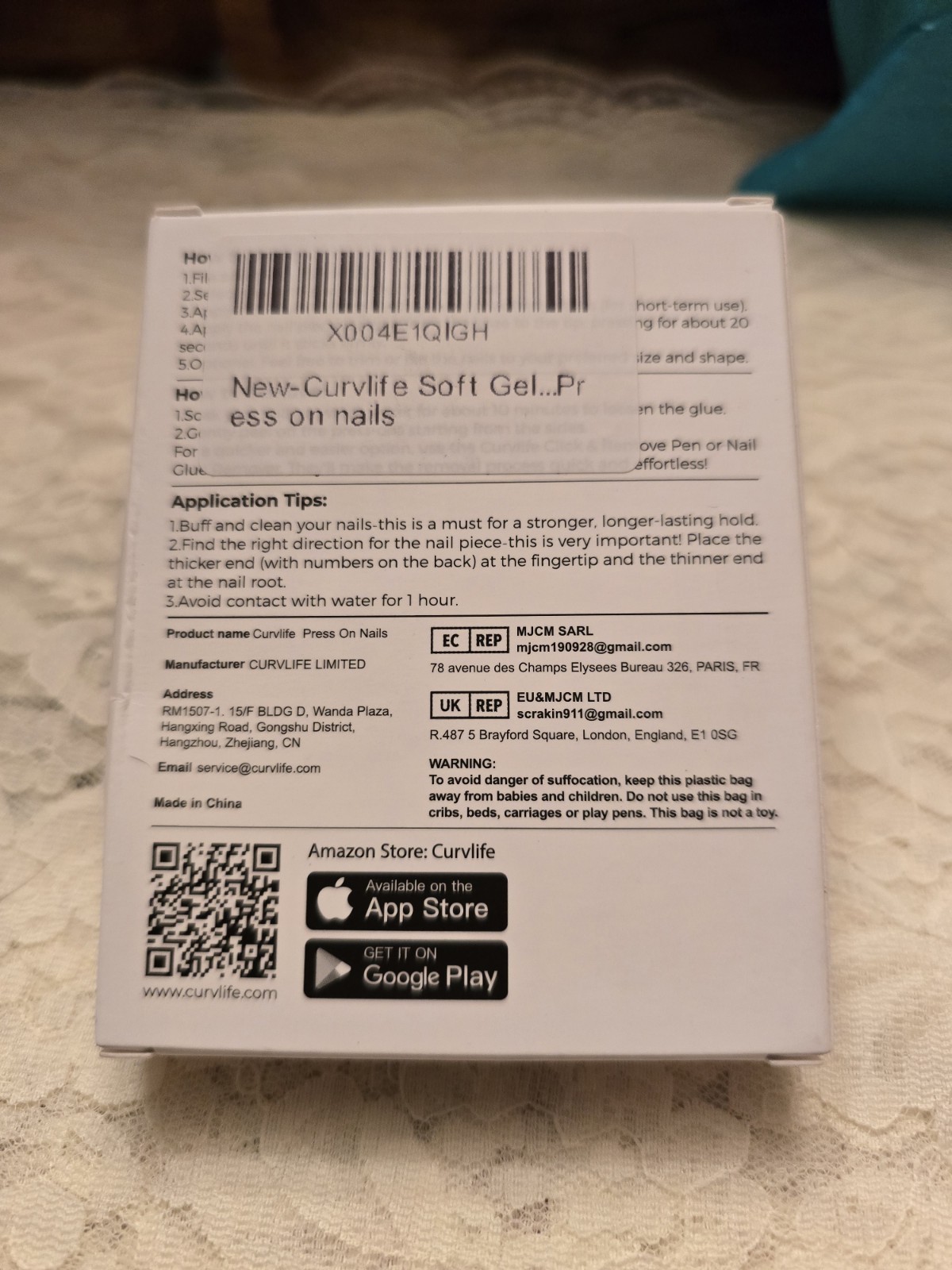 CURVLIFE PRESS ON NAILS – SHORT SQUARE – MISTY SLATE VIBE