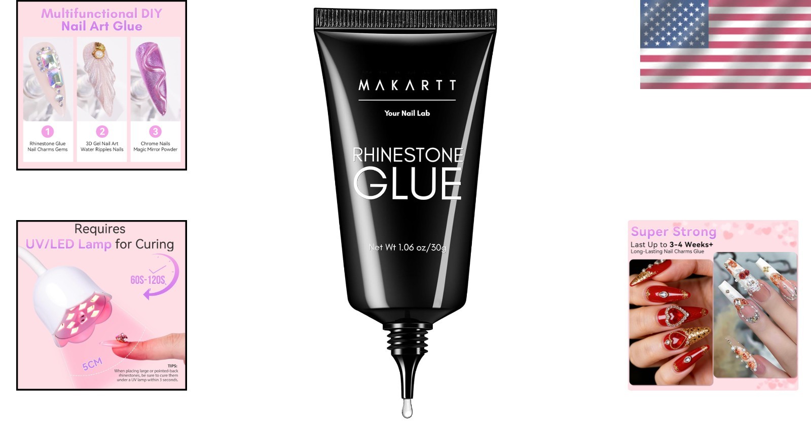 Professional Rhinestone Glue for Nails – 30ML Gel for Lasting Beauty & Easy Use