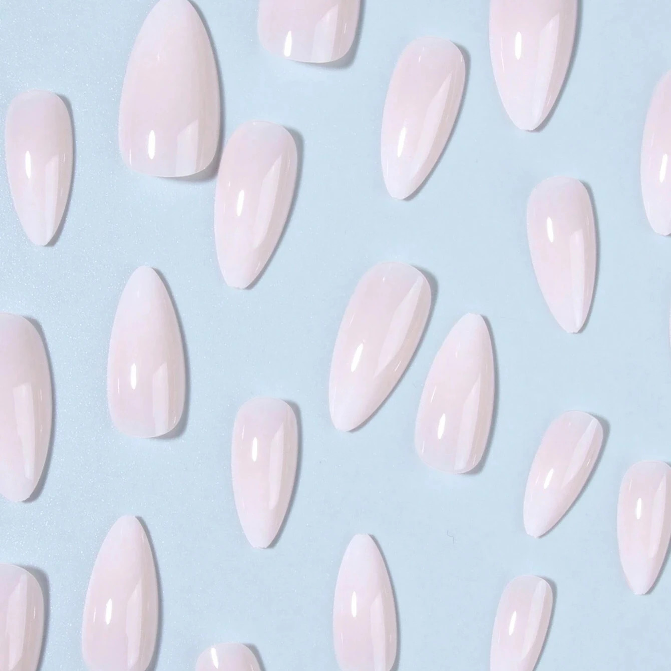 24PCS Press on Nails Short Almond Medium Fake False Nails With Glue Acrylic