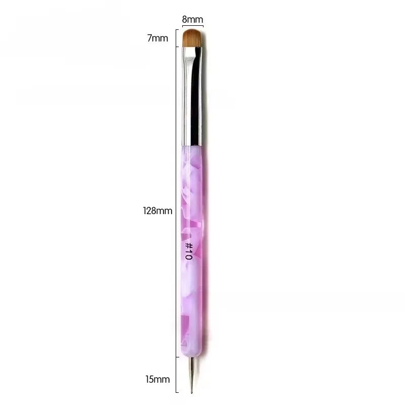 Printed White Black Orange Pink Semi Circle Tail Dot Diamond Nail Art Brush Wave
