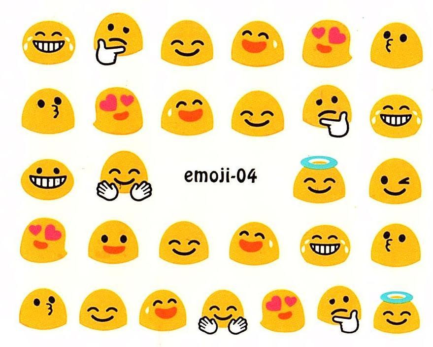 5 Sheet Set Emoji Expression Design DIY Water Transfer Nail Art Stickers Decals