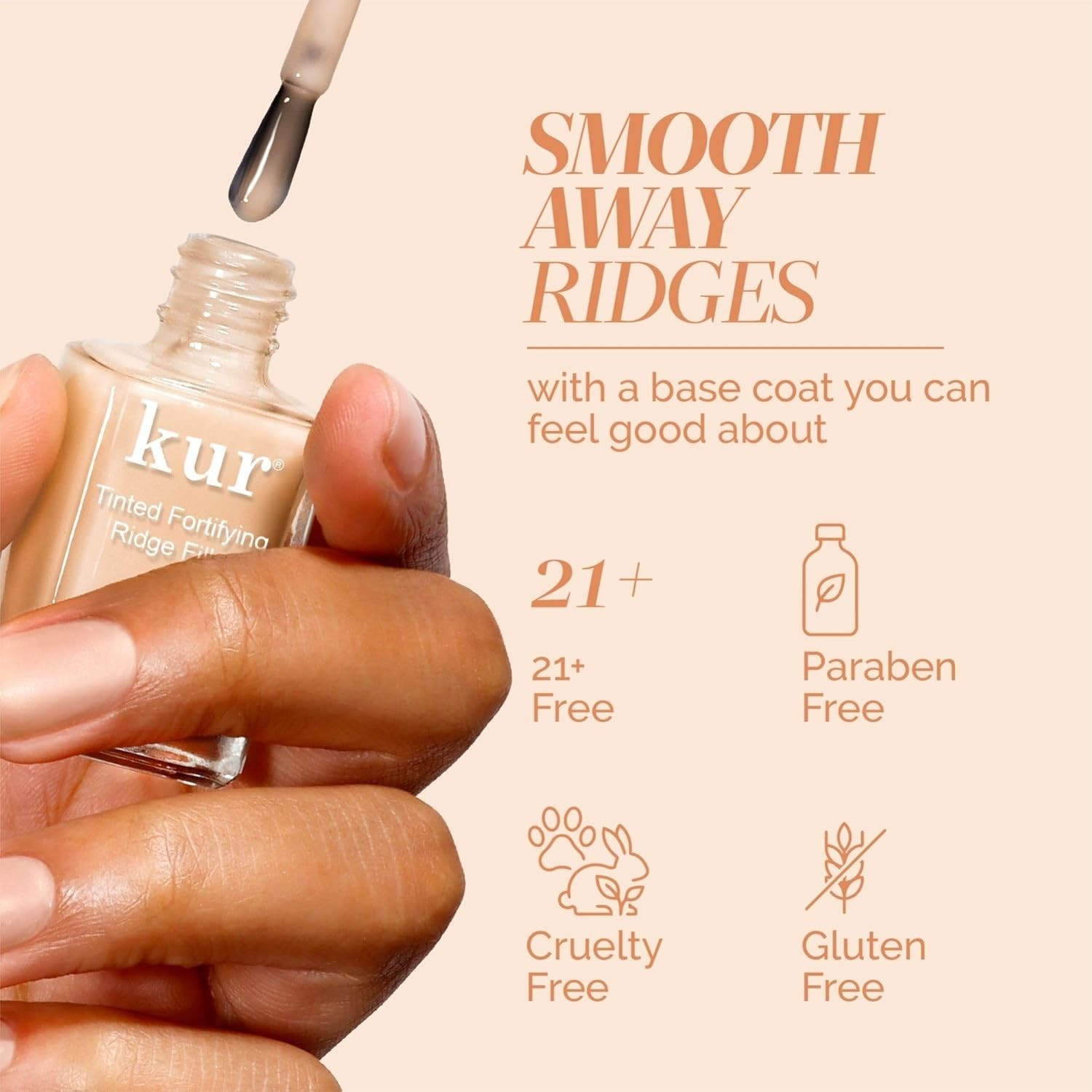 Fortifying Nail Ridge Filler – Self-Leveling & Moisturizing Base, 0.4 oz