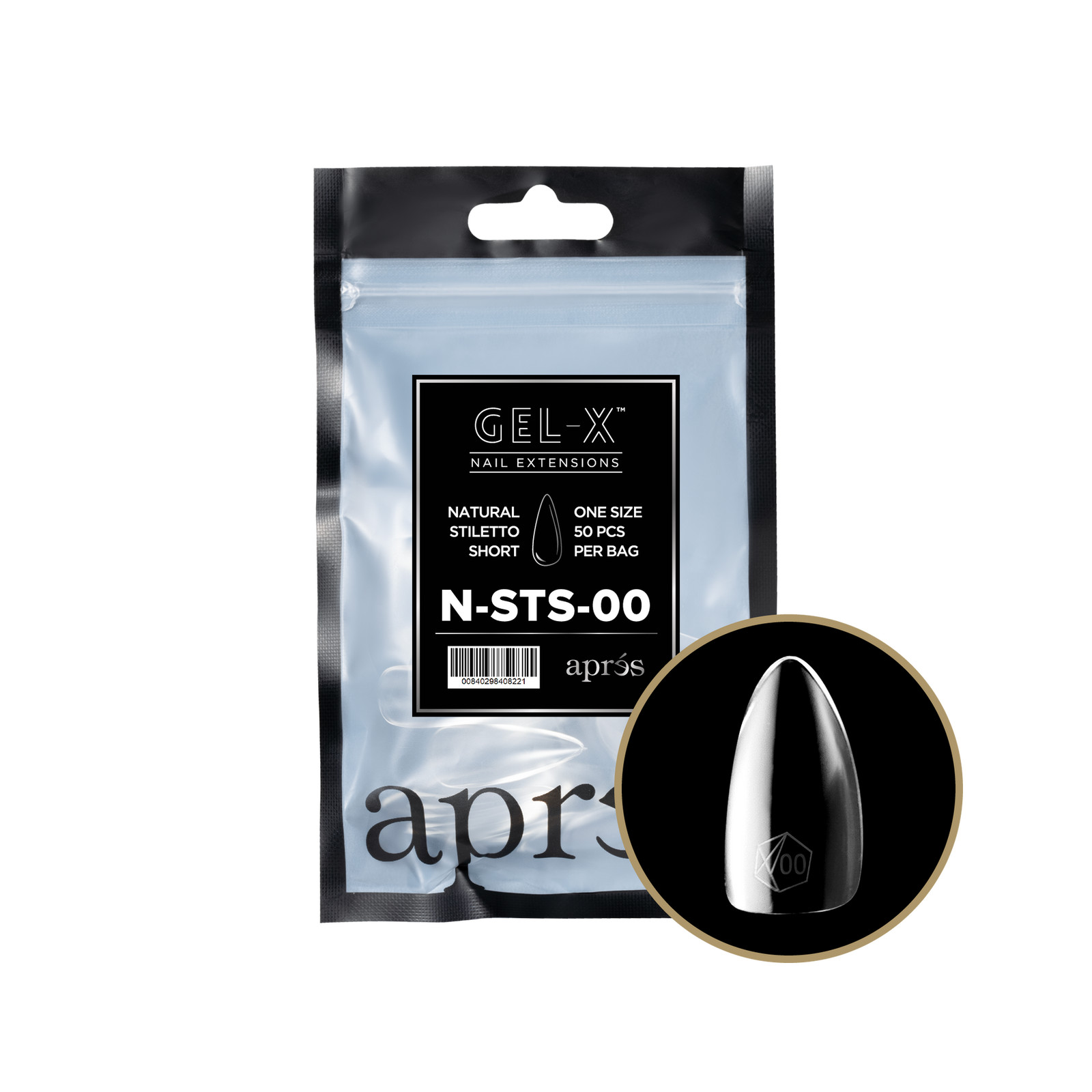 Apres Gel-X Natural Stiletto Short Refill 50pc *Pick Any Sizes*