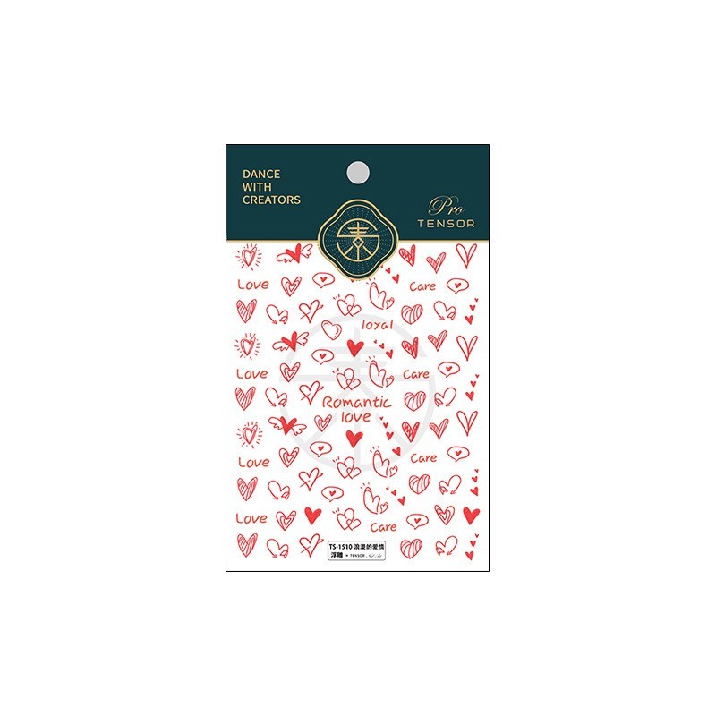 Hollow Red Heart Nail Stickers – Romantic Love & Care Nail Decals (43)