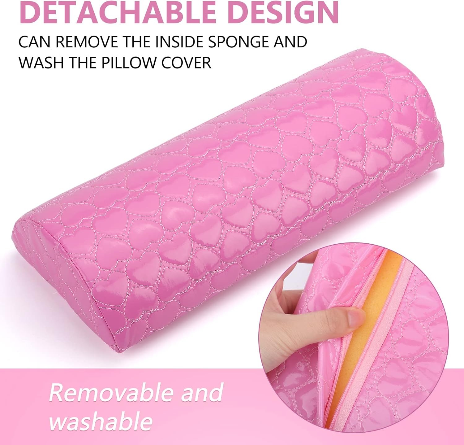 Nail Pillow Hand Rest for Nails, Washable PU Leather Nail Armrest