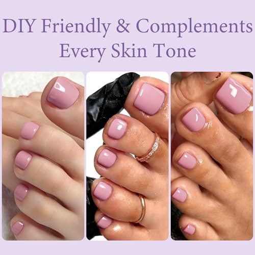 Toe Nail Press ons – 120pcs Press on Toenails for Women, Toe Soft Mauve Pink