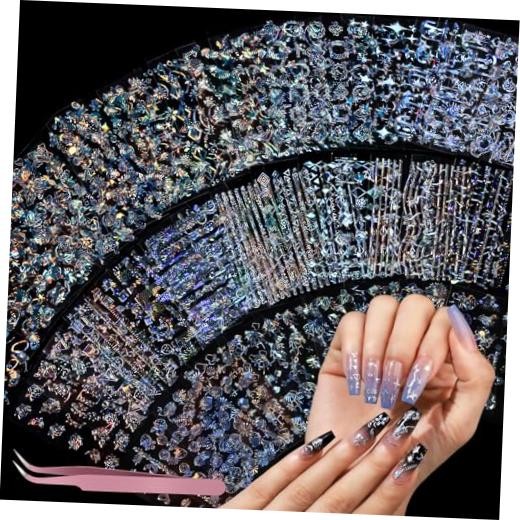 50 Sheets Aurora Nail Stickers for Nail Art, Star Nail Art Stickers for Kids