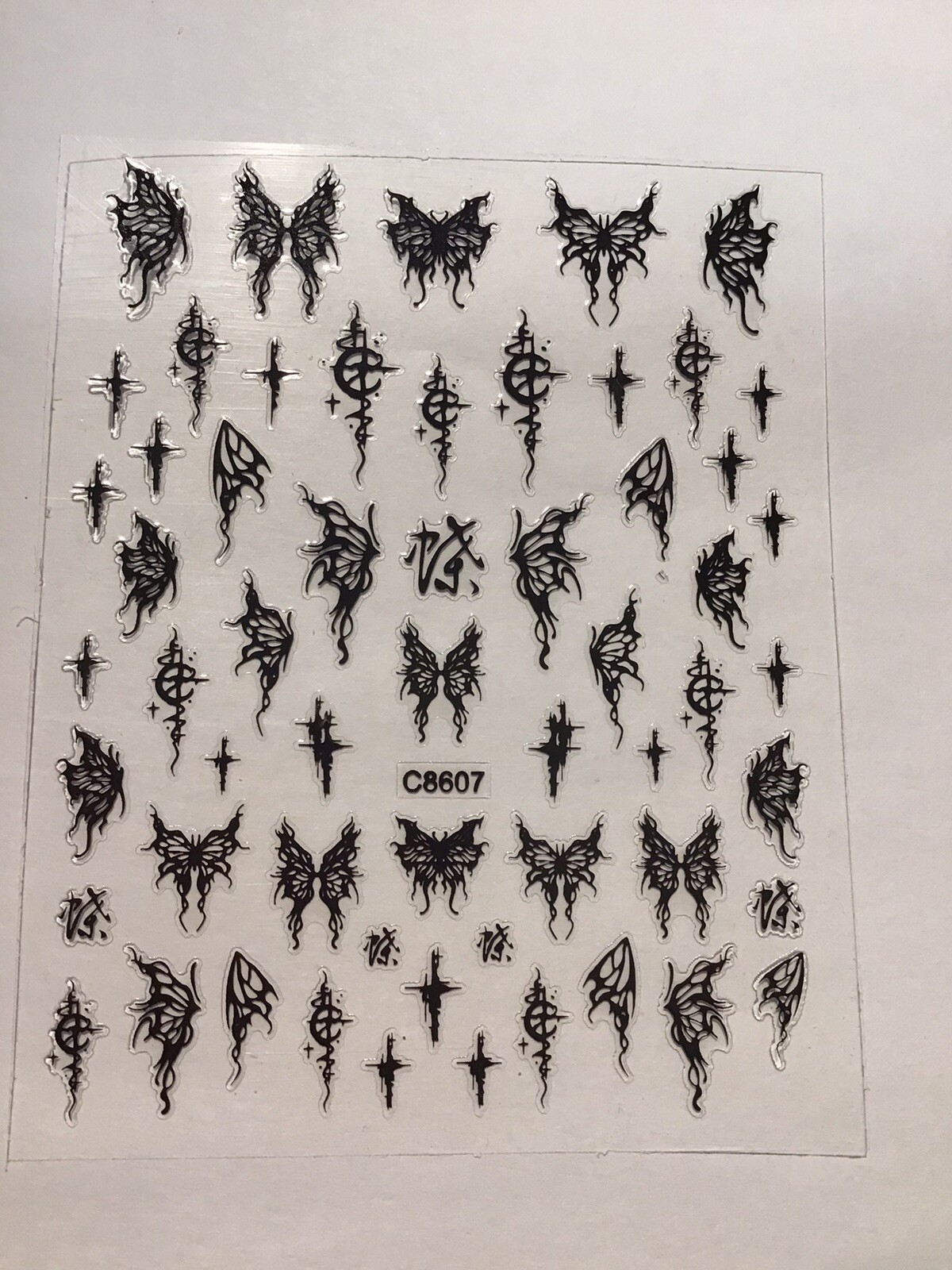 3D Nail Art Stickers – 4Pcs Black, white, Gold And Silver