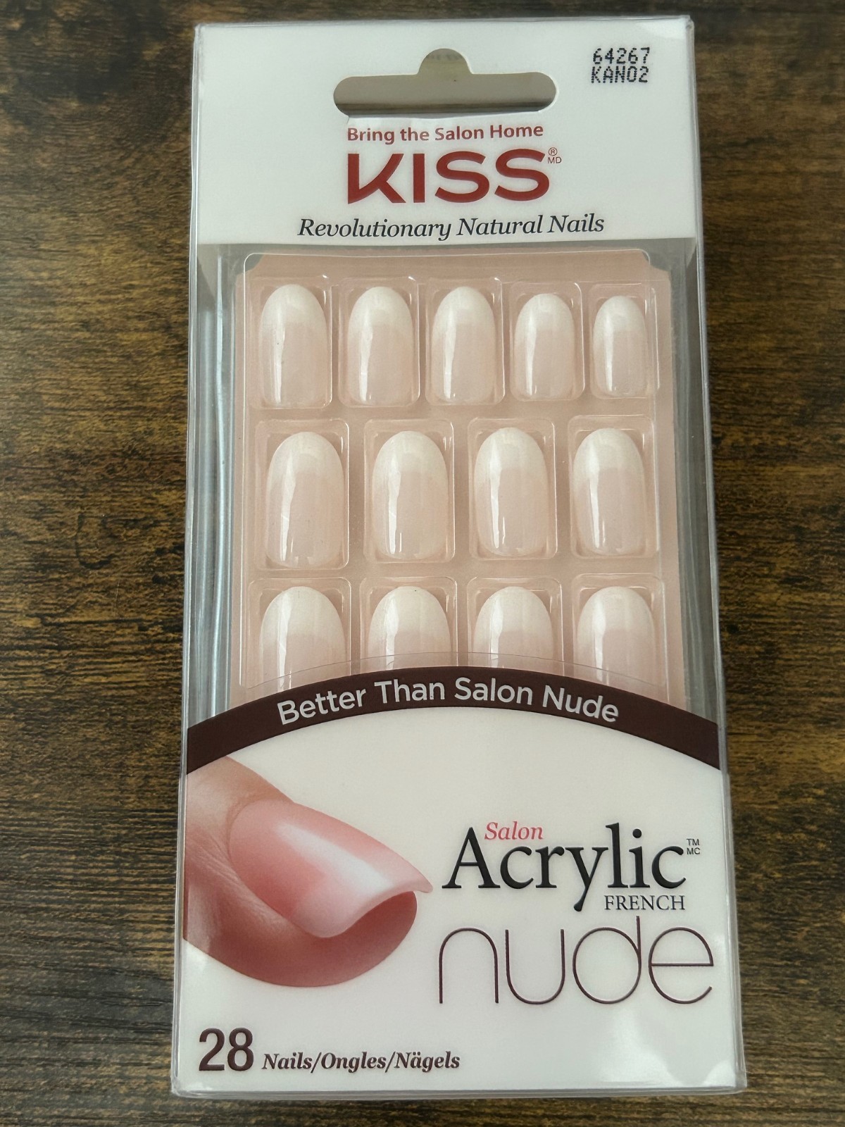 KISS Revolutionary Natural Nails 28 Nails 64267 KAN02 MEDIUM Length NIB sealed