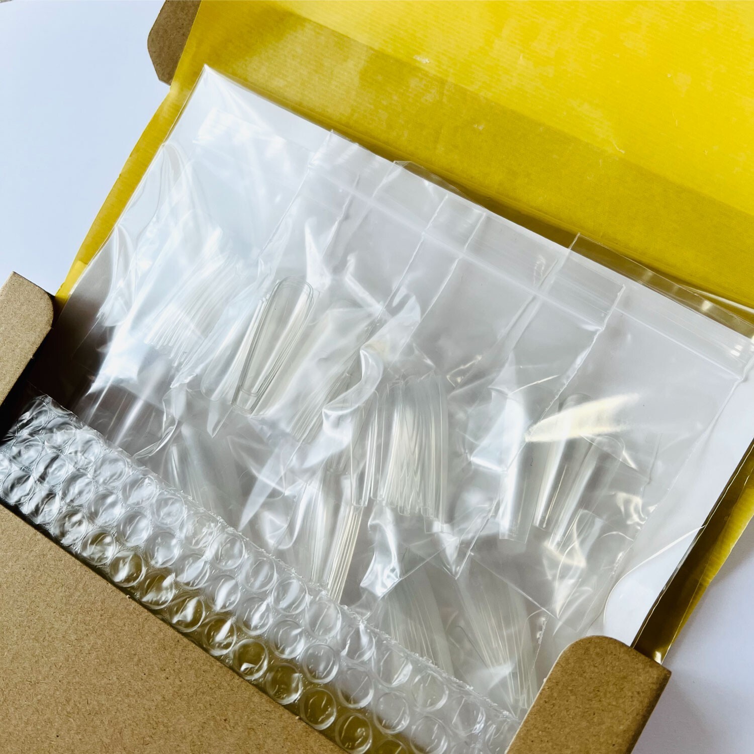 【 3 Type of Shape * 3 packs 】 Mixed Full Size Set of Clear Nail Tips