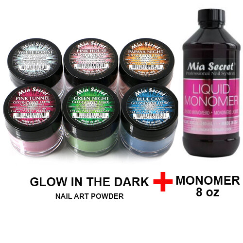 Mia Secret Monomer 8 oz with 6 Colors Set Nail Art Powder Selection (Pick Yours)